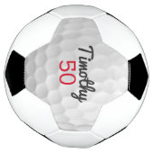 Golfbal kuiltjes met naam en nummer voetbal (Gedraaid)