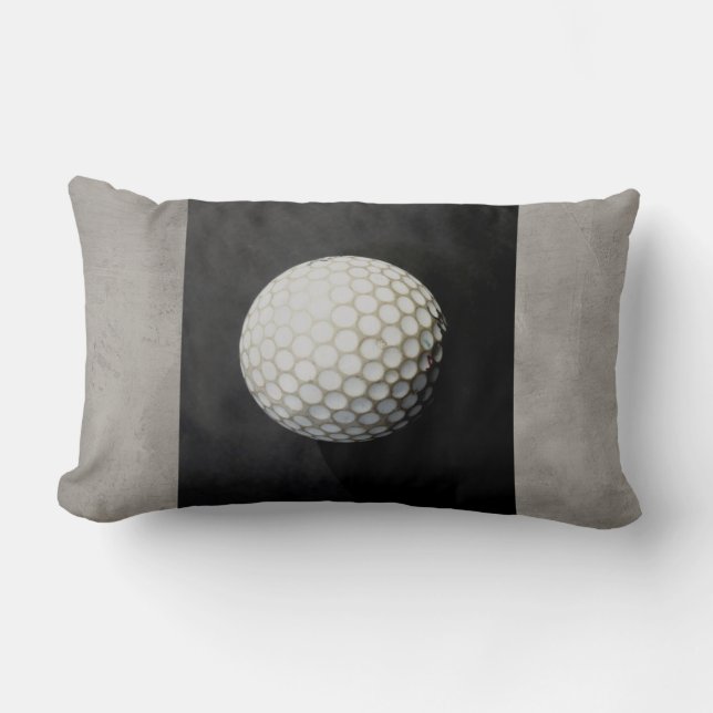Golfbal kussen Fotokunst op grijs (Voorkant)