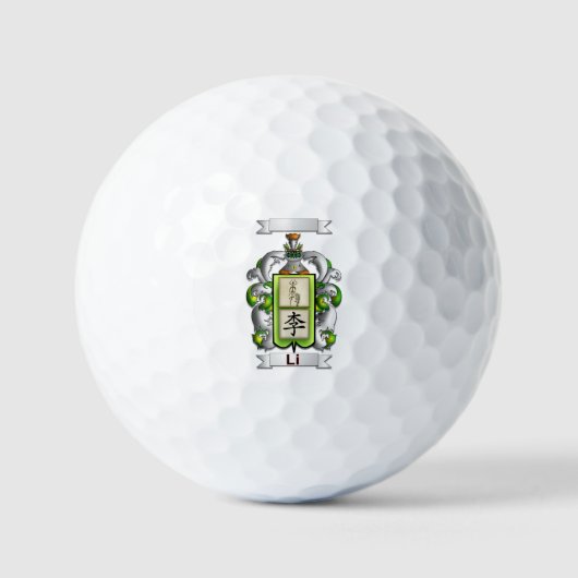 Golfbal li Achternaam en Schild Golfballen (Voorkant)