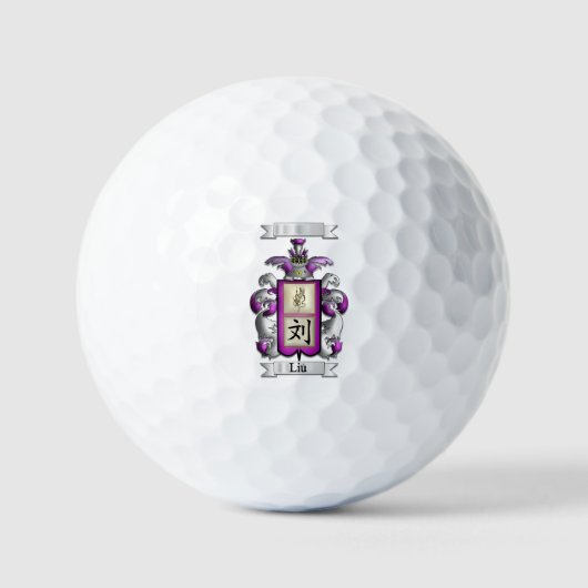 Golfbal liu Achternaam En Schild Golfballen (Voorkant)