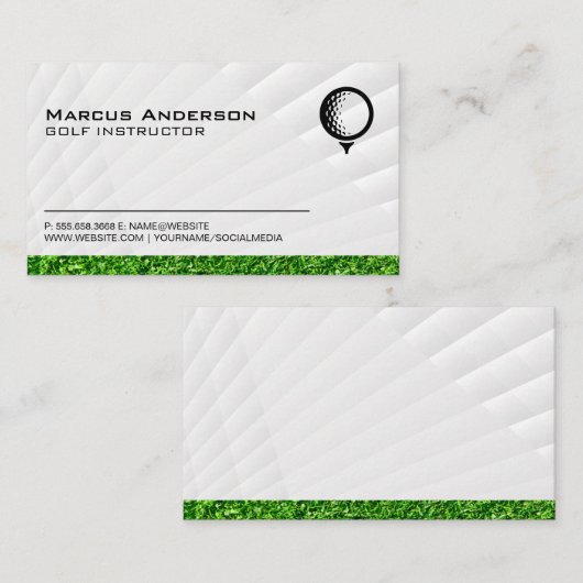 Golfbal Logo | Gras Visitekaartje (Voorkant / Achterkant)
