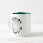 Golfbal & Medium Tekst JAGERSGROEN 325ml Custom Tweekleurige Koffiemok (Voorkant links)