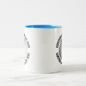 Golfbal & Medium Tekst LICHTBLAUW 325ml Custom Tweekleurige Koffiemok (Center)