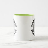 Golfbal & Medium Tekst LIME GROEN 325ml Custom Tweekleurige Koffiemok (Center)