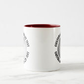 Golfbal & Medium tekst MAROON 325ml Custom Tweekleurige Koffiemok (Center)