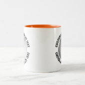 Golfbal & Medium tekst ORANJE 325ml Custom Tweekleurige Koffiemok (Center)