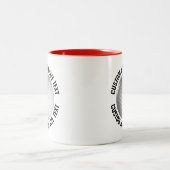 Golfbal & Medium tekst RODE 325ml Custom Tweekleurige Koffiemok (Center)