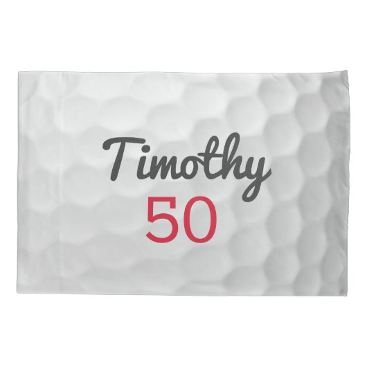 Golfbal met aangepaste leeftijd of ander nummer - kussensloop (Achterkant)