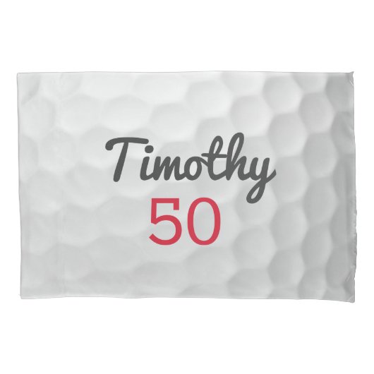 Golfbal met aangepaste leeftijd of ander nummer - kussensloop (Voorkant)