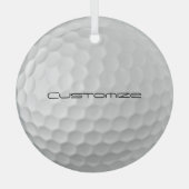 Golfbal met aangepaste tekst glas ornament (Voorkant)