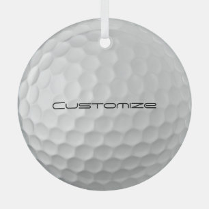 Golfbal met aangepaste tekst glas ornament