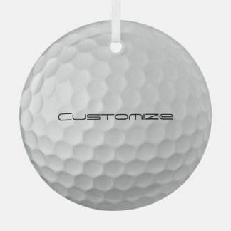 Golfbal met aangepaste tekst glas ornament