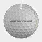 Golfbal met aangepaste tekst glas ornament (Achterkant)