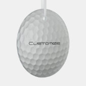 Golfbal met aangepaste tekst glas ornament (Voorkant Rechts)