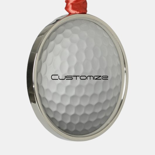 Golfbal met aangepaste tekst metalen ornament (Rechts)