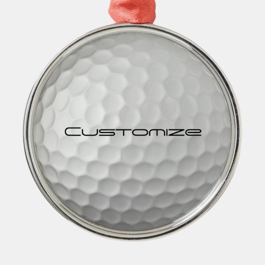 Golfbal met aangepaste tekst metalen ornament (Voorkant)