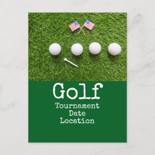 Golfbal met Amerikaanse vlag golftoernooi Briefkaart