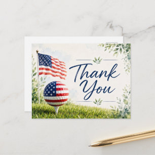 Golfbal met Amerikaanse vlag golftoernooi Briefkaart