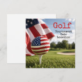 Golfbal met Amerikaanse vlag golftoernooi Kaart (Voorkant / Achterkant)