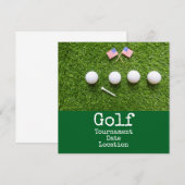 Golfbal met Amerikaanse vlag golftoernooi Save The Date (Voorkant / Achterkant)