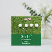 Golfbal met Amerikaanse vlag golftoernooi Save The Date (Staand voorkant)