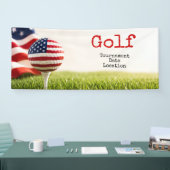Golfbal met Amerikaanse vlag golftoernooi Spandoek (Beurs)