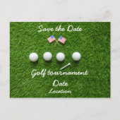 Golfbal met Amerikaanse vlag op groen gras Briefkaart (Voorkant)
