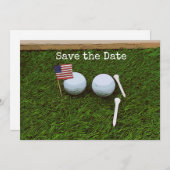 Golfbal met Amerikaanse vlag op groen gras Kaart (Voorkant / Achterkant)