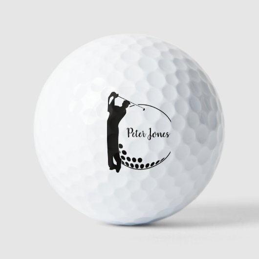 Golfbal met bewerkbare naam. golfballen (Voorkant)
