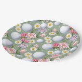 Golfbal met bloemen papieren bordje (Gekanteld)