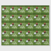 Golfbal met cadeaus op groen voor goudkerst cadeaupapier (Vlak)