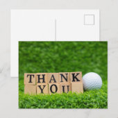 Golfbal met dank aan het groene gras briefkaart (Voorkant / Achterkant)