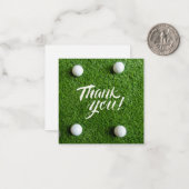 Golfbal met dank aan het groene gras notitiekaartje (Voorkant / Achterkant in situ)