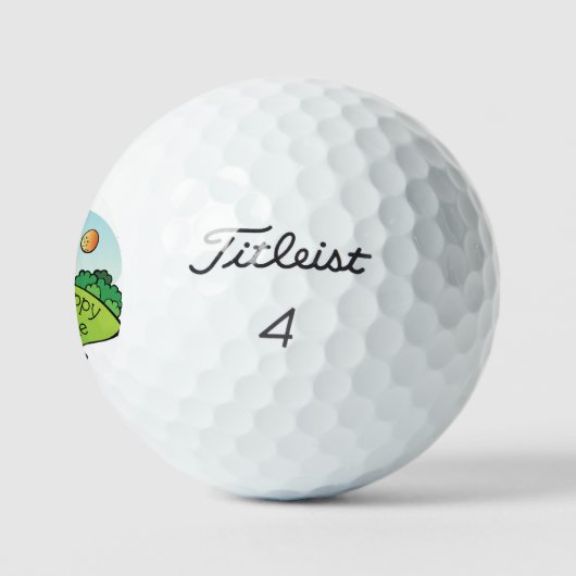 Golfbal met dit is mijn gelukkige plaats. golfballen (Logo)