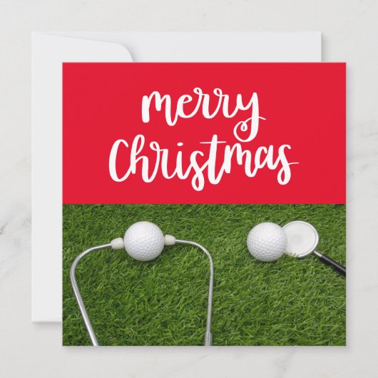 Golfbal met Doctor Medical golfer Kerstmis (Voorkant)