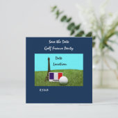 Golfbal met Eiffeltoren Parijs Golfer Feestdagenkaart (Staand voorkant)