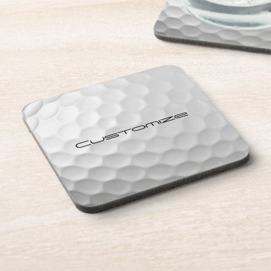 Golfbal met gepersonaliseerde tekst bier onderzetter (Linkerzijde)