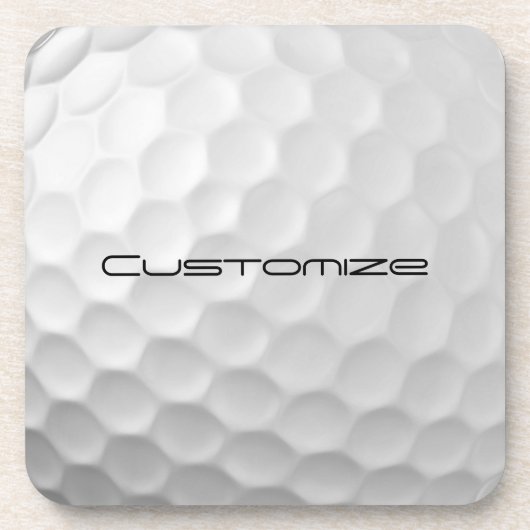 Golfbal met gepersonaliseerde tekst bier onderzetter (Voorkant)
