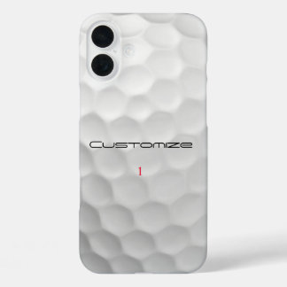 Golfbal met gepersonaliseerde tekst en nummer iPhone 16 plus hoesje