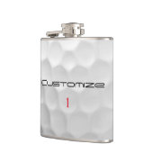 Golfbal met gepersonaliseerde tekst en nummer heupfles (Links)