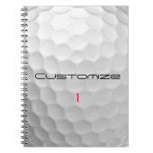 Golfbal met gepersonaliseerde tekst en nummer notitieboek (Voorkant)
