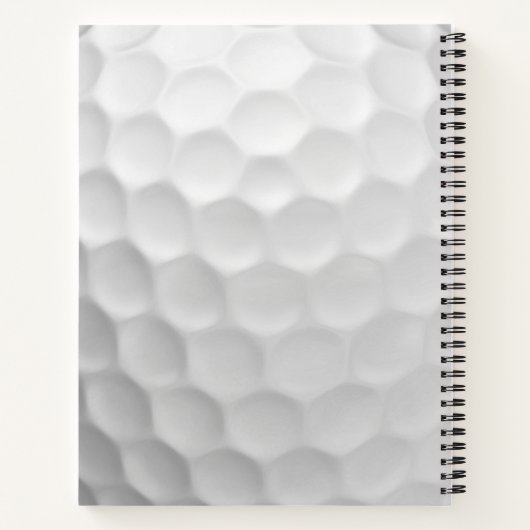 Golfbal met gepersonaliseerde tekst en nummer notitieboek (Achterkant)