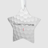 Golfbal met gepersonaliseerde tekst en nummer ornament (voorkant)