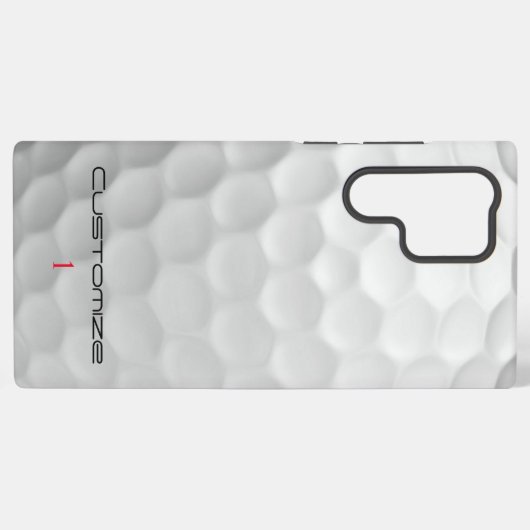 Golfbal met gepersonaliseerde tekst en nummer samsung galaxy hoesje (Achterkant horizontaal)