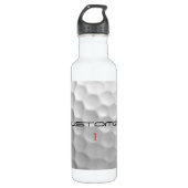 Golfbal met gepersonaliseerde tekst en nummer waterfles  (Voorkant)