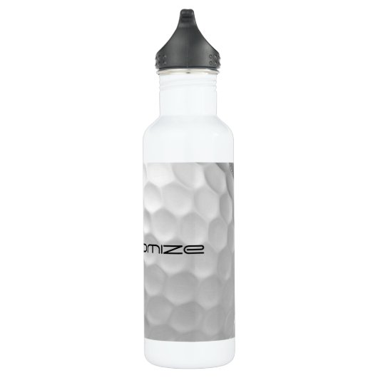Golfbal met gepersonaliseerde tekst en nummer waterfles  (Rechts)