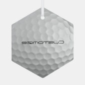 Golfbal met gepersonaliseerde tekst glas ornament (Achterkant)