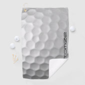 Golfbal met gepersonaliseerde tekst golfhanddoek (Insitu)