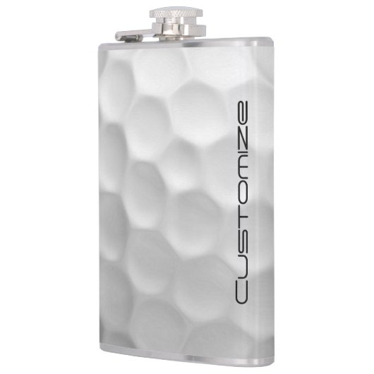 Golfbal met gepersonaliseerde tekst heupfles (Links)