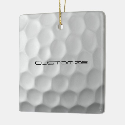 Golfbal met gepersonaliseerde tekst keramisch ornament (Links)
